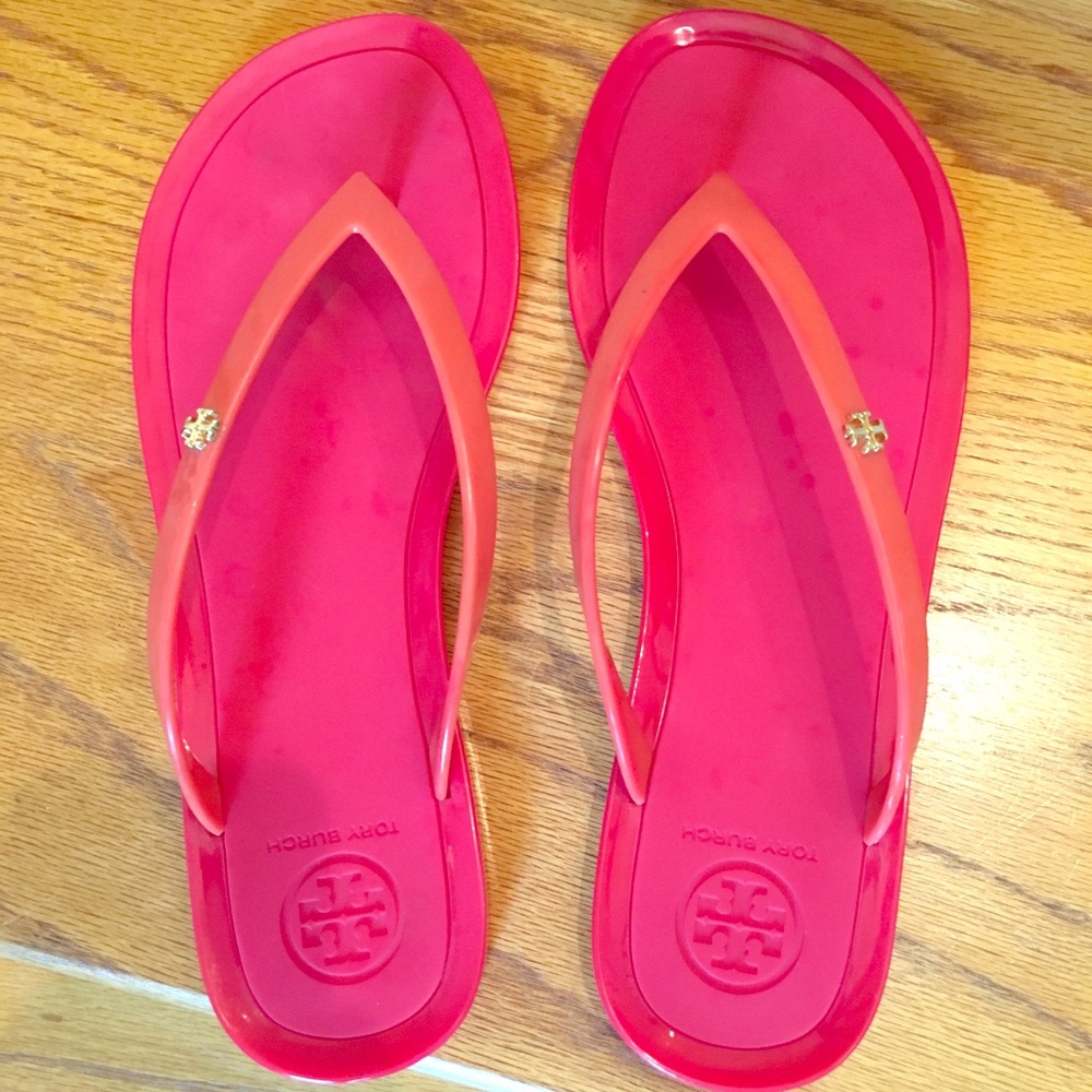 Tory Burch PINK jelly thong flip flops